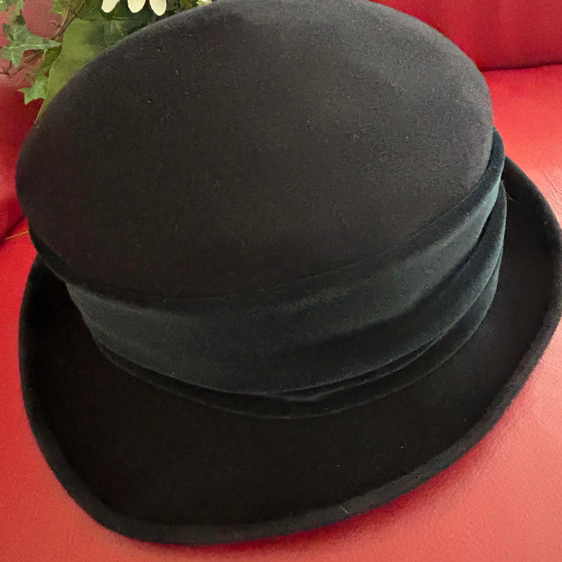 Damen Hut Schwarz – Vintage 20er-Jahre/Gatsby-Stil (Größe 58)