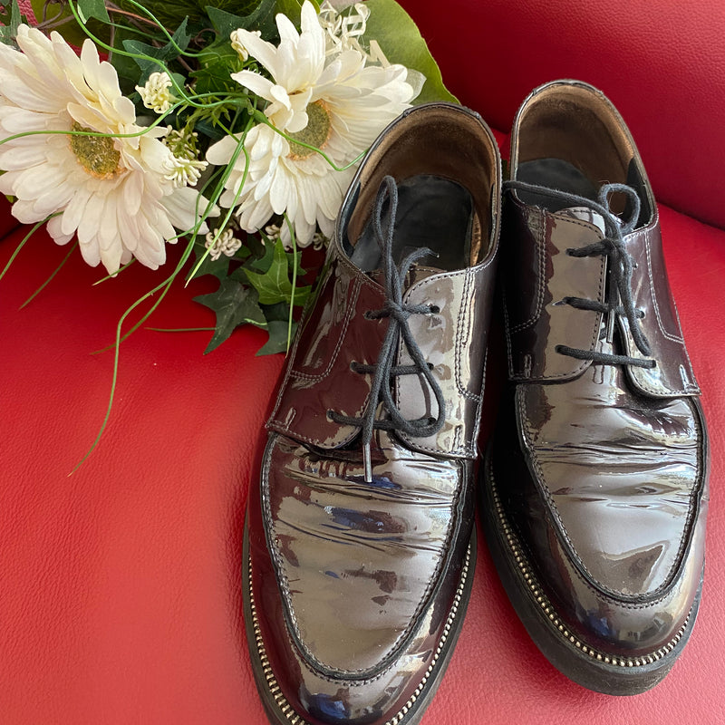 Paul Green Damen Schnürschuhe, Vintage Lackschuhe Gr.38