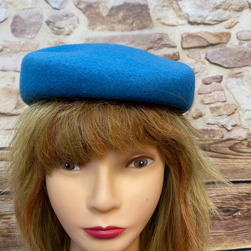 Damen Hut Pillbox-Hut Vintage blau, Onesize