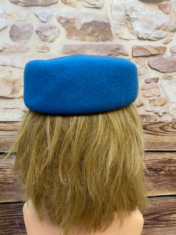 Damen Hut Pillbox-Hut Vintage blau, Onesize