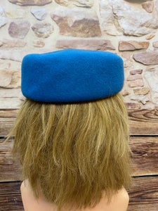 Damen Hut Pillbox-Hut Vintage blau