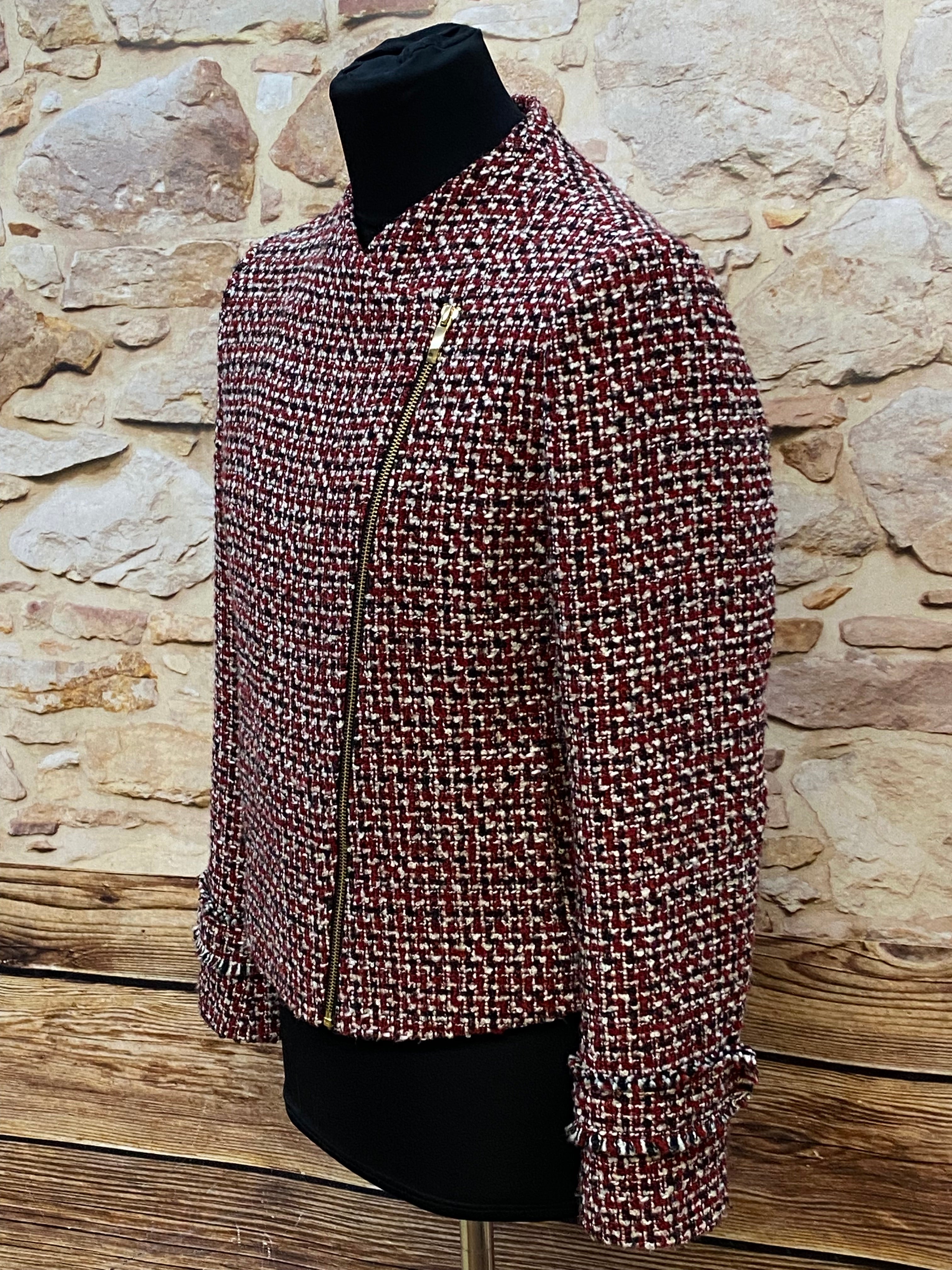 Kurze Damen Jacke  Vintage-Stiil Gr.44 Salt & Pepper Muster