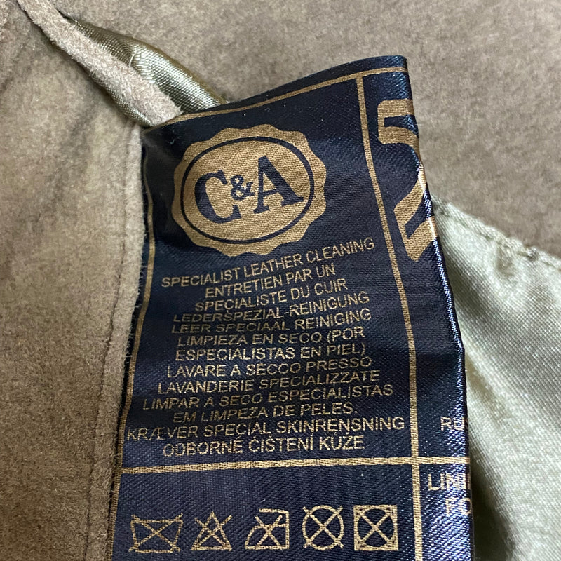 Trachten Damenjacke kurze Jacke Echtleder Vintage Gr.42 grün/beige