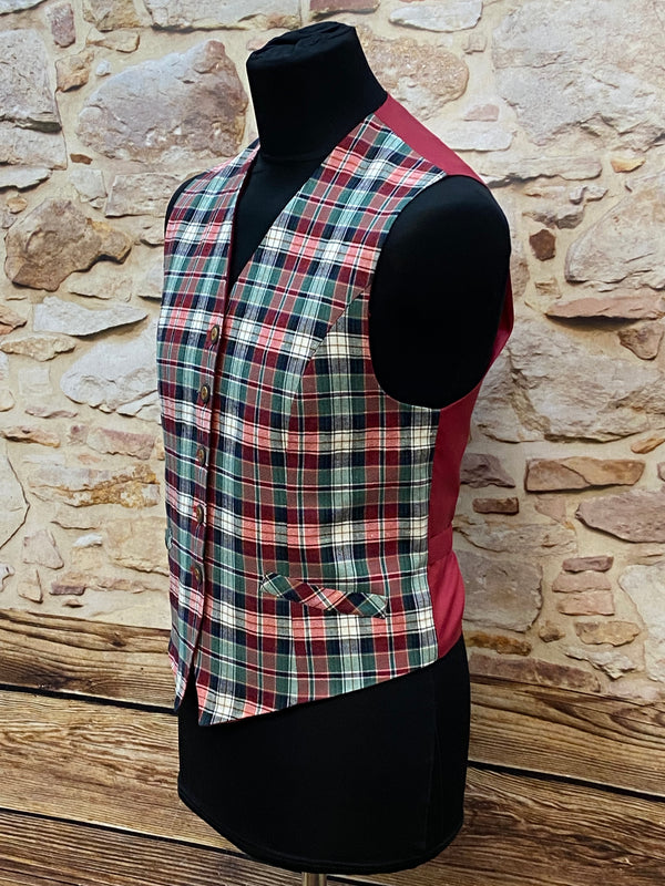 Damen Weste Vintage rot kariert Gr.42 Kirsten Mode Design
