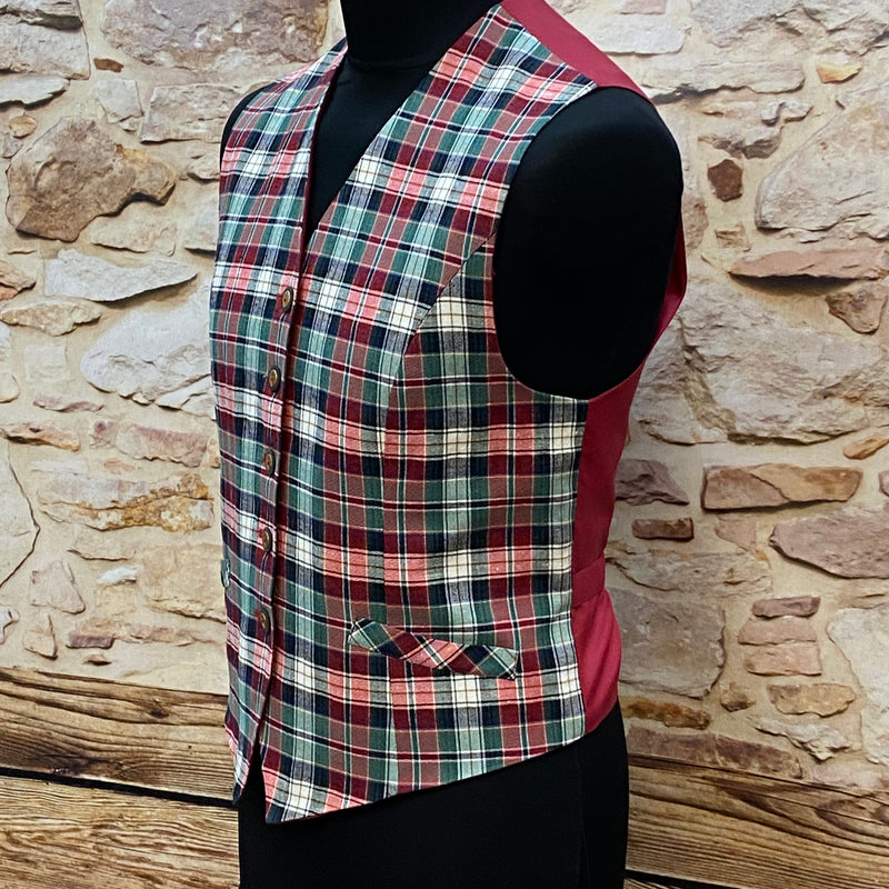 Damen Weste Vintage rot kariert Gr.42 Kirsten Mode Design