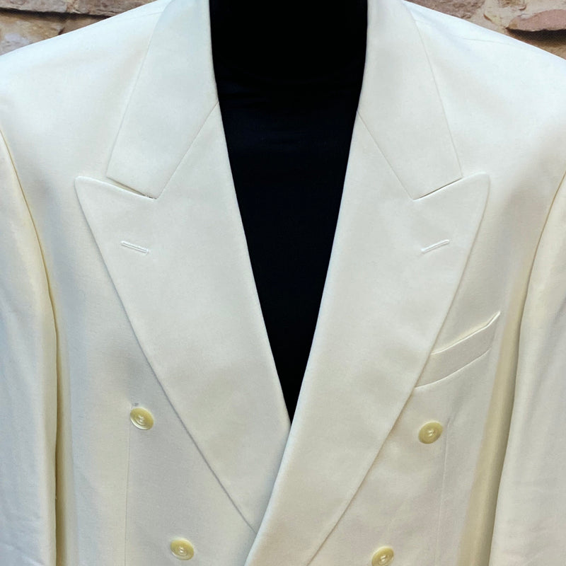 Vintage Wilvorst Dinnerjacke – Gr. 26 – Cremeweiß – Doppelreiher