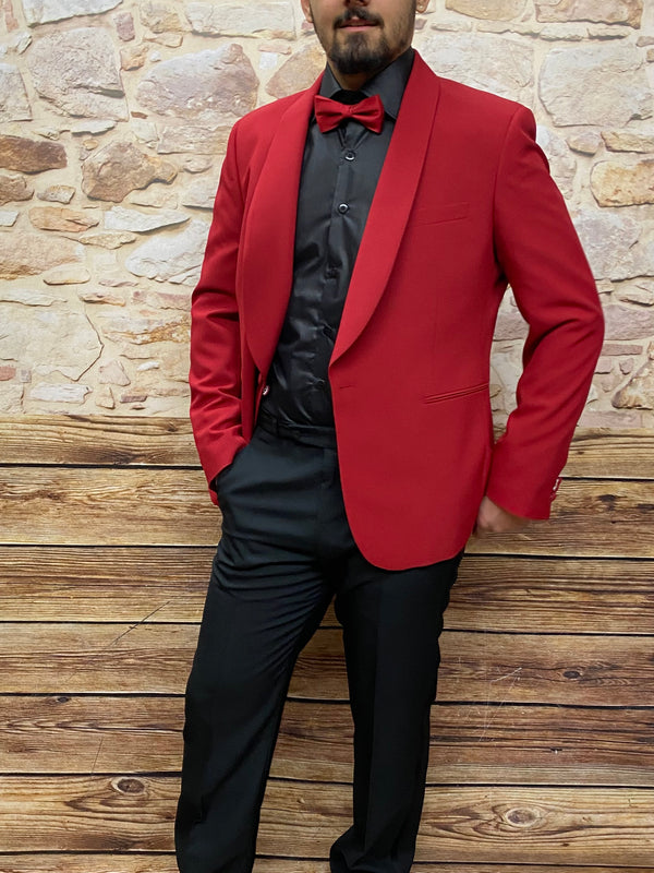 Rotes Dinner Jacket Smoking Herren Gr.54