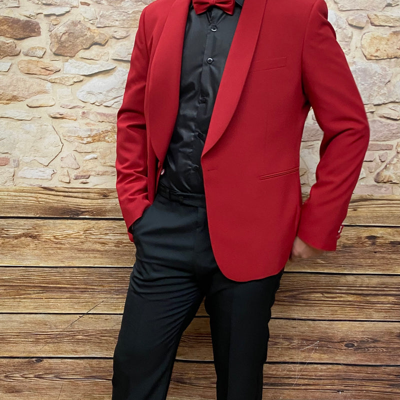 Rotes Dinner Jacket Smoking Herren Gr.54
