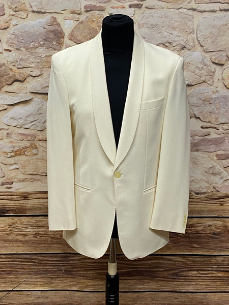 Cremefarbenes Dinner Jacket mit Schalkragen – Größe 50, Vintage