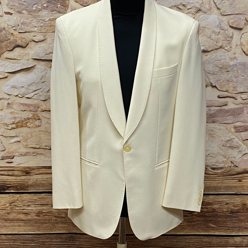 Cremefarbenes Dinner Jacket mit Schalkragen – Größe 50, Vintage