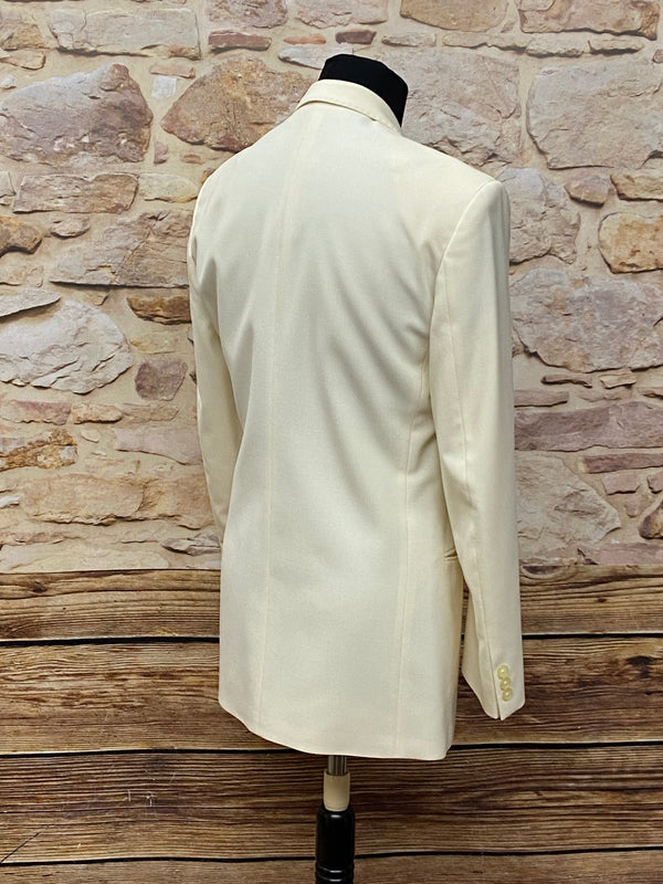 Cremefarbenes Dinner Jacket mit Schalkragen – Größe 50, Vintage