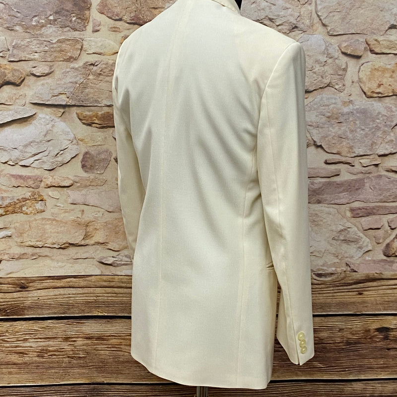 Cremefarbenes Dinner Jacket mit Schalkragen – Größe 50, Vintage