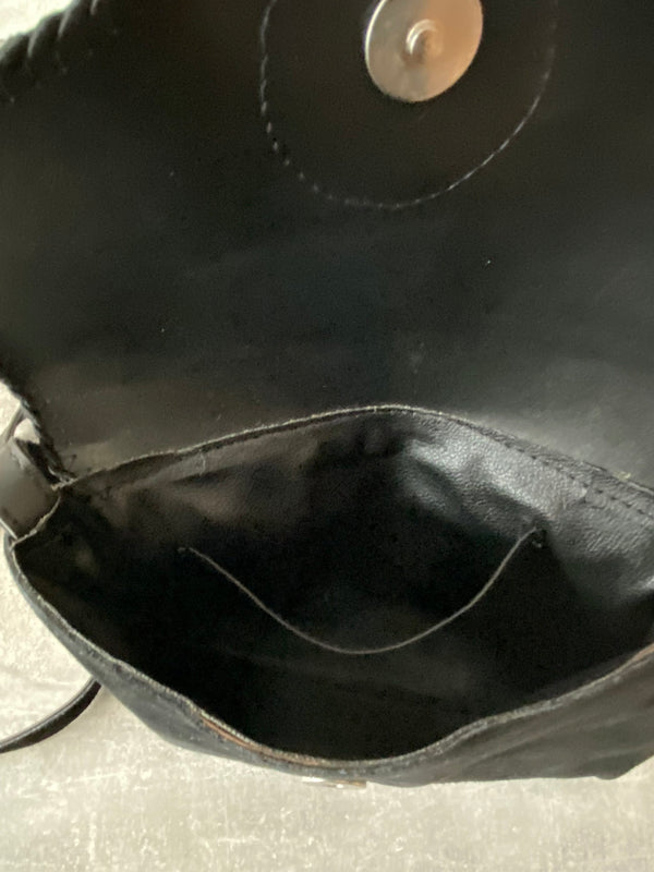 Vintage Trachten-Handtasche Schwarz mit Edelweiß