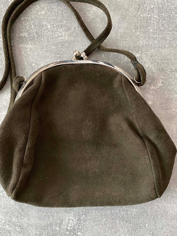 Vintage Trachten-Handtasche Grün mit Edelweiß-Herz