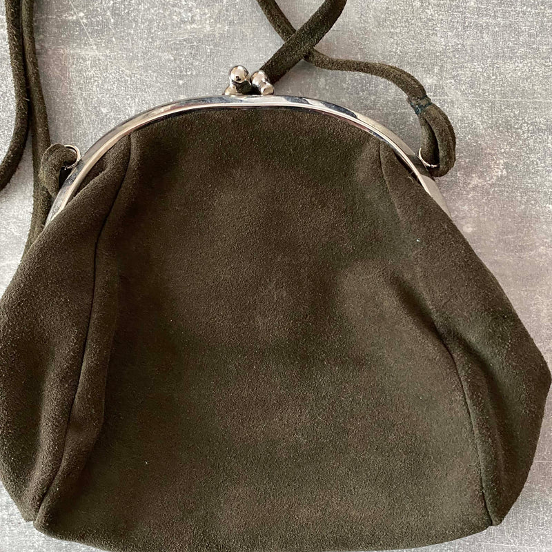 Vintage Trachten-Handtasche Grün mit Edelweiß-Herz
