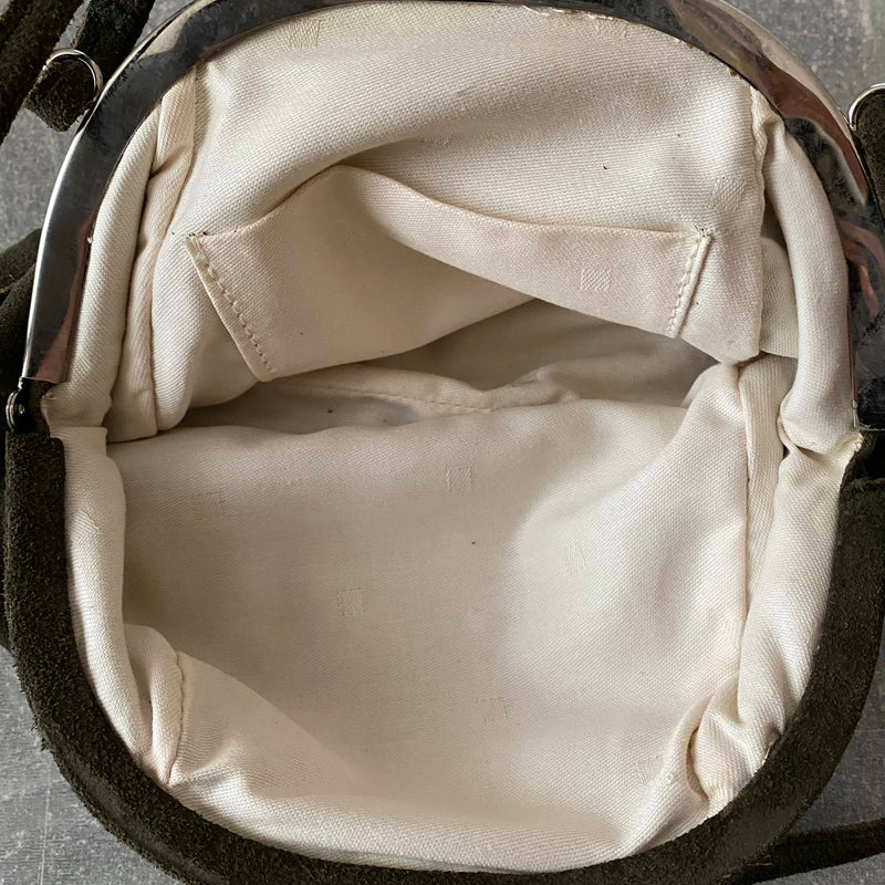 Vintage Trachten-Handtasche Grün mit Edelweiß-Herz