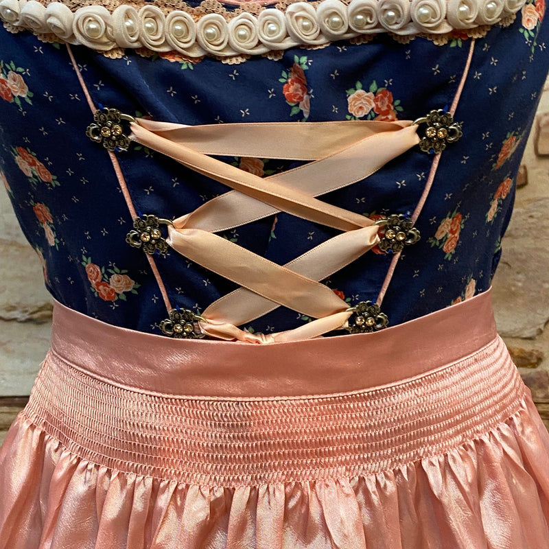 Dirndl 3-teilig Gr.38, blau, rose