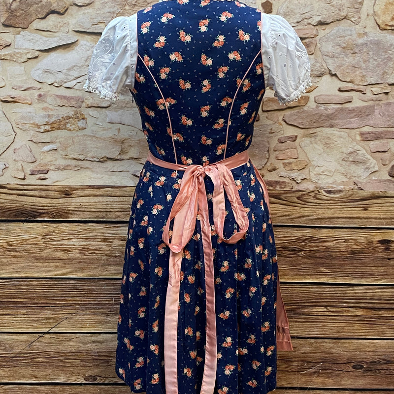 Dirndl 3-teilig Gr.38, blau, rose