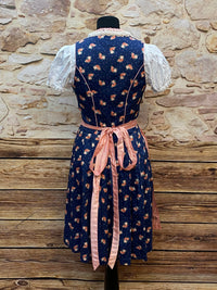 Dirndl 3-teilig Gr.38, blau, rose