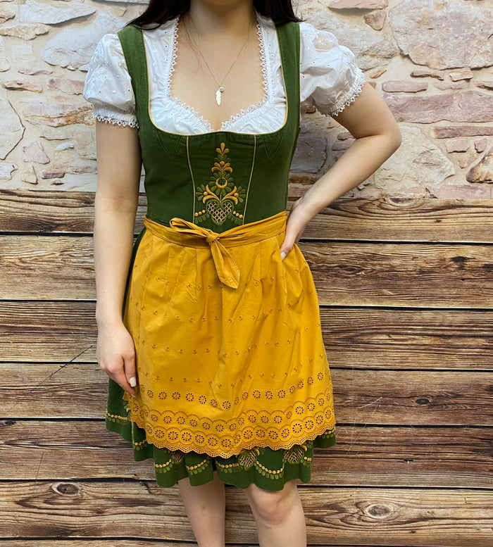 Balkonett Dirndl Trachtenkleid Vintage Stickerei Gr.36