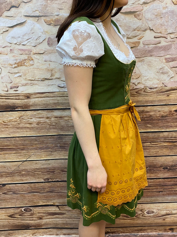 Balkonett Dirndl Trachtenkleid Vintage Stickerei Gr.36