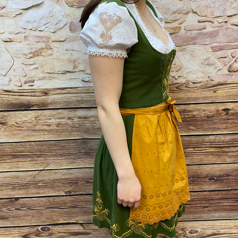 Balkonett Dirndl Trachtenkleid Vintage Stickerei Gr.36