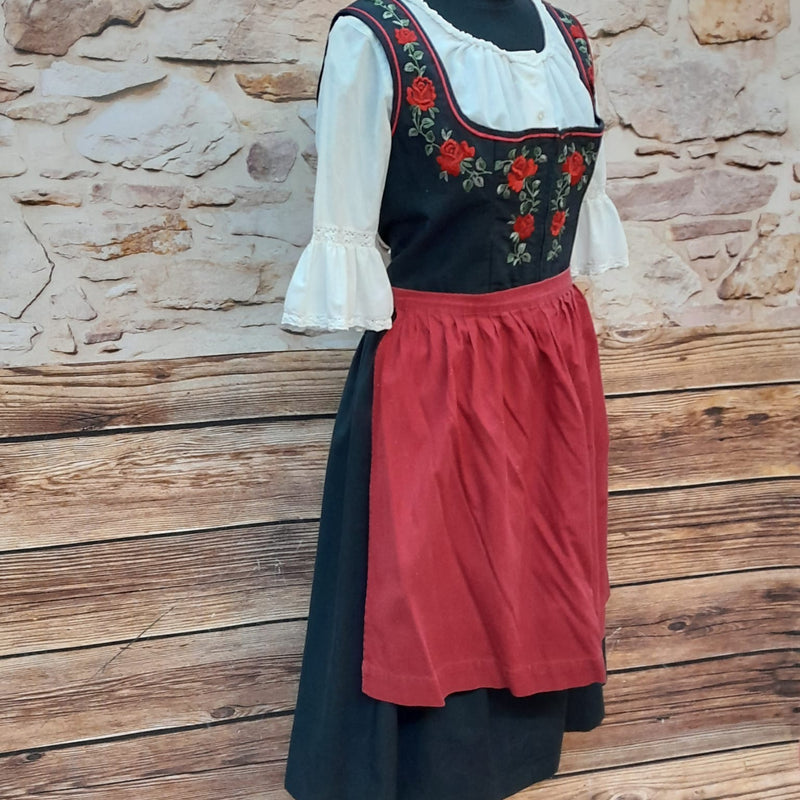 Vintage Dirndl schwarz rot - bestickt, Gr.42, Ansicht 3