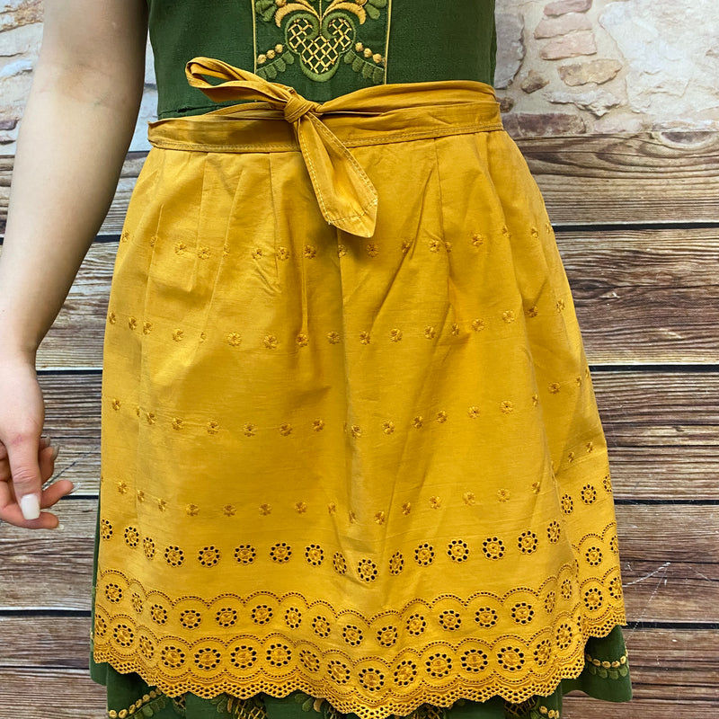 Vintage Dirndl Trachtenkleid grün Stickerei Gr.36