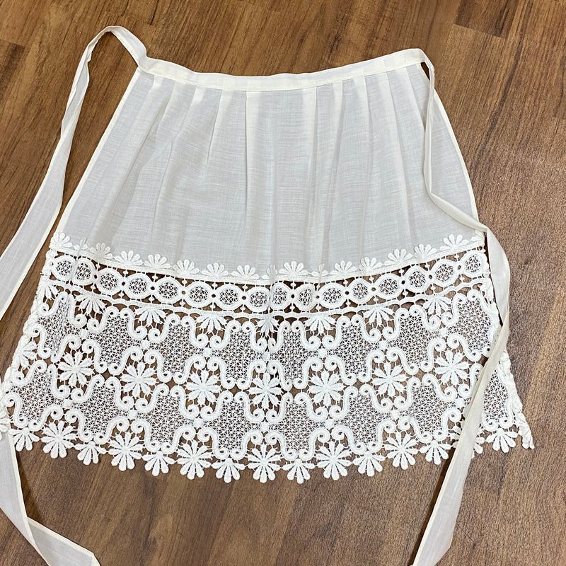 Dirndl Schürze Trachtenschürze helles creme Vintage Länge 52 cm