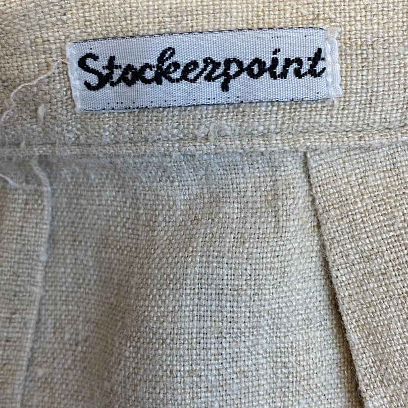 Vintage Dirndlschürze – naturfarbenes Leinen mit Spitze