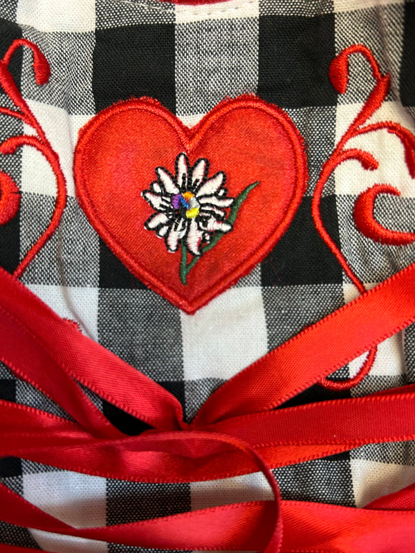 Dirndl in Rot und Schwarz – EU Größe 34