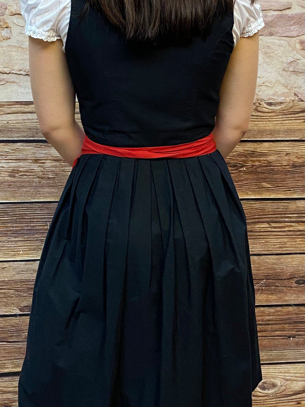 Vintage Dirndl Trachtenkleid Stickerei Gr.36, schwarz
