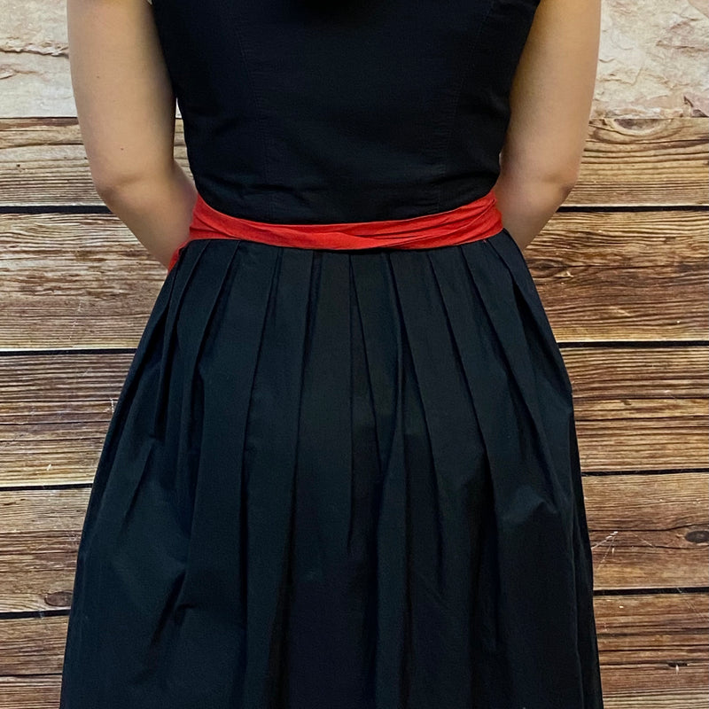 Vintage Dirndl Trachtenkleid Stickerei Gr.36, schwarz