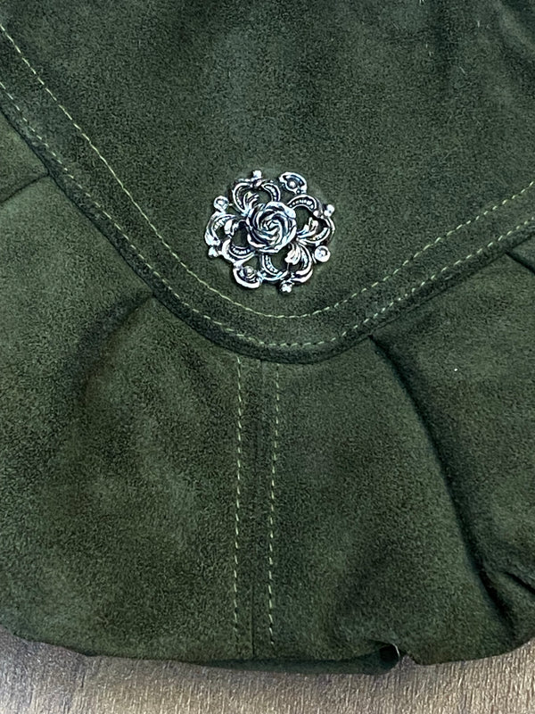 Dunkelgrüne Trachten Handtasche Vintage Damen
