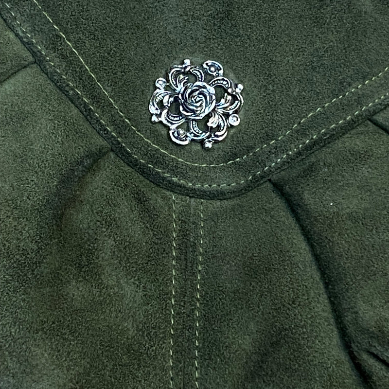 Dunkelgrüne Trachten Handtasche Vintage Damen