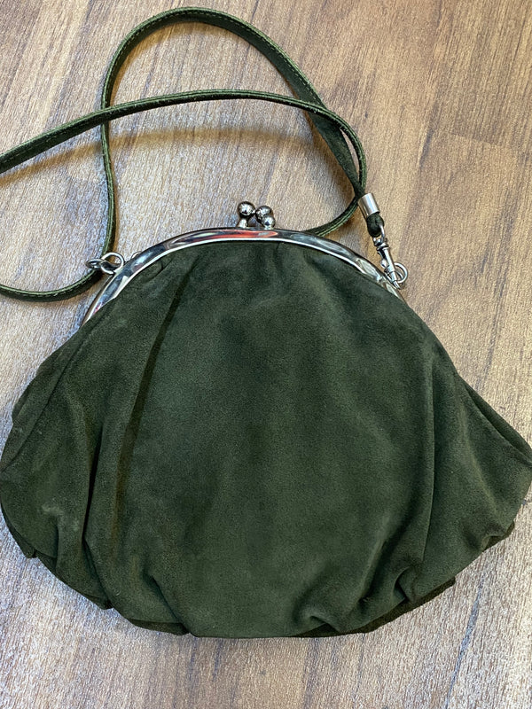 Dunkelgrüne Trachten Handtasche Vintage Damen
