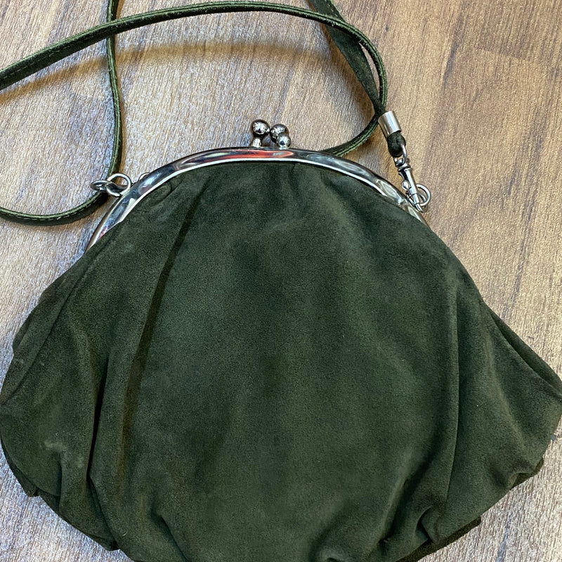 Dunkelgrüne Trachten Handtasche Vintage Damen