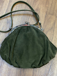 Sac à main traditionnel vert foncé femme vintage