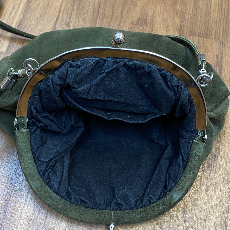 Dunkelgrüne Trachten Handtasche Vintage Damen