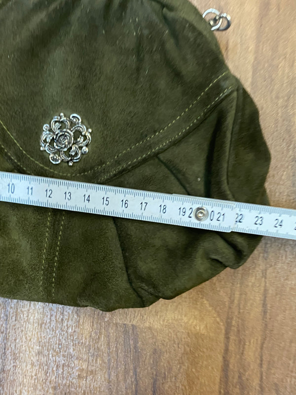 Dunkelgrüne Trachten Handtasche Vintage Damen