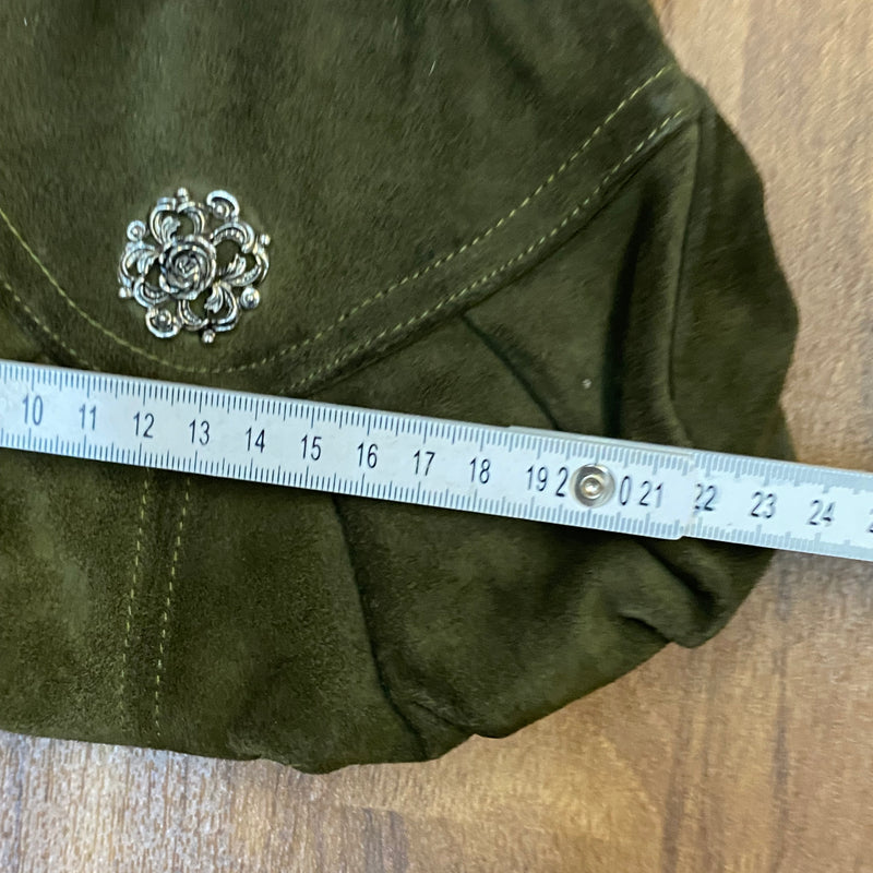 Dunkelgrüne Trachten Handtasche Vintage Damen