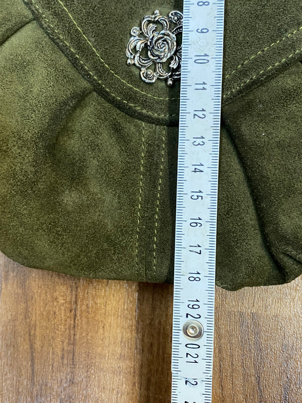 Dunkelgrüne Trachten Handtasche Vintage Damen
