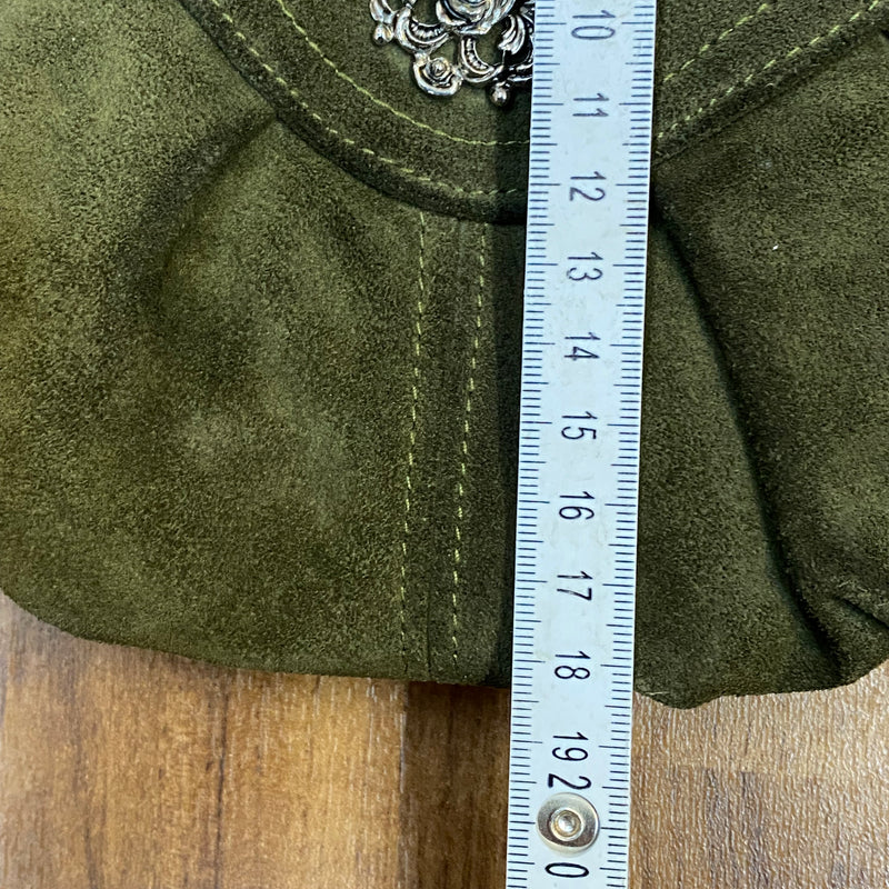 Dunkelgrüne Trachten Handtasche Vintage Damen