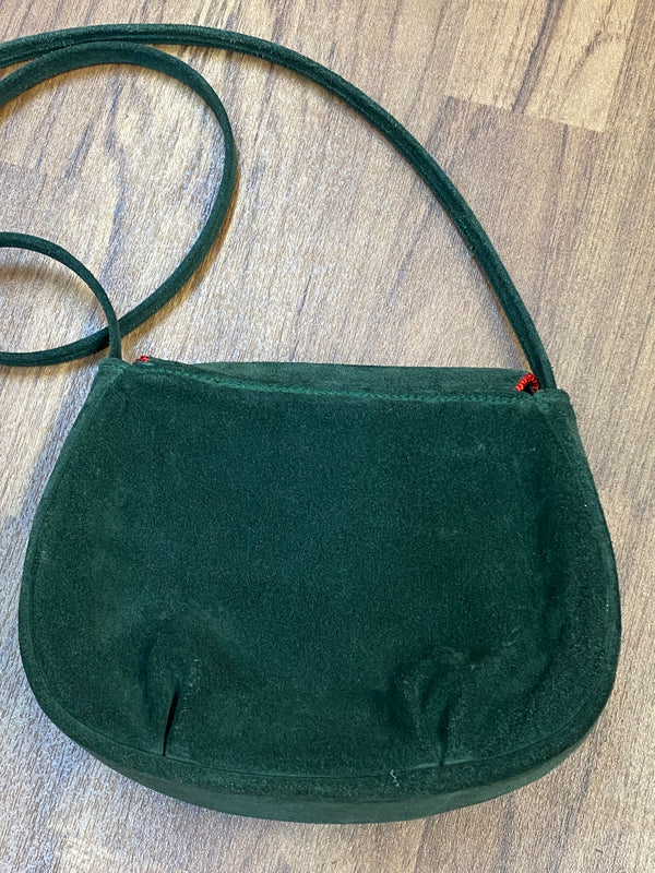 Vintage Dirndltasche Trachten Handtasche dunkelgrün