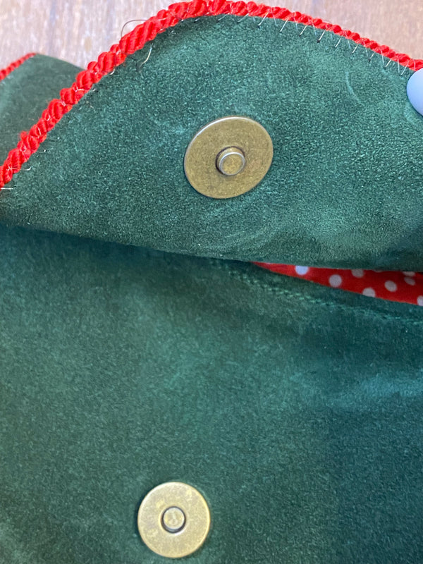 Vintage Dirndltasche Trachten Handtasche dunkelgrün
