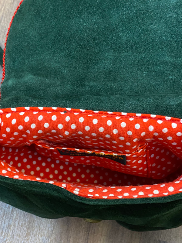 Vintage Dirndltasche Trachten Handtasche dunkelgrün