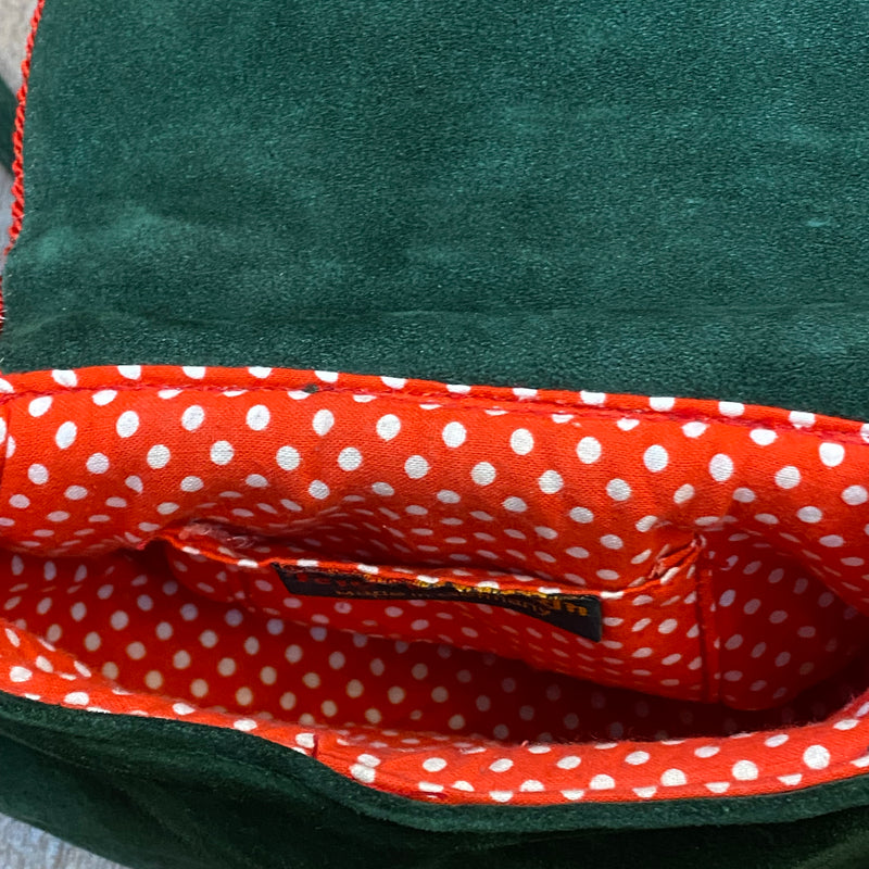Vintage Dirndltasche Trachten Handtasche dunkelgrün