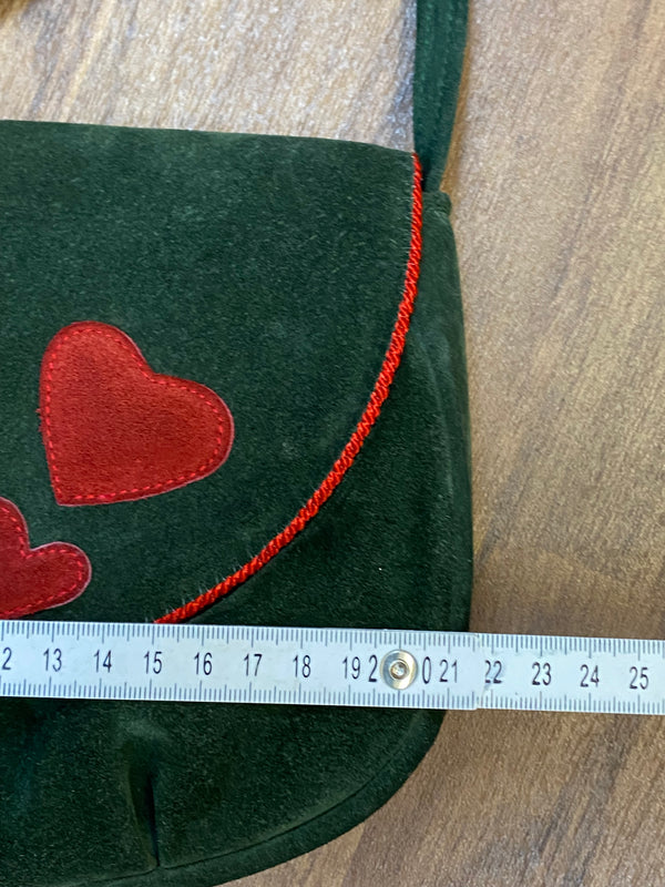 Vintage Dirndltasche Trachten Handtasche dunkelgrün
