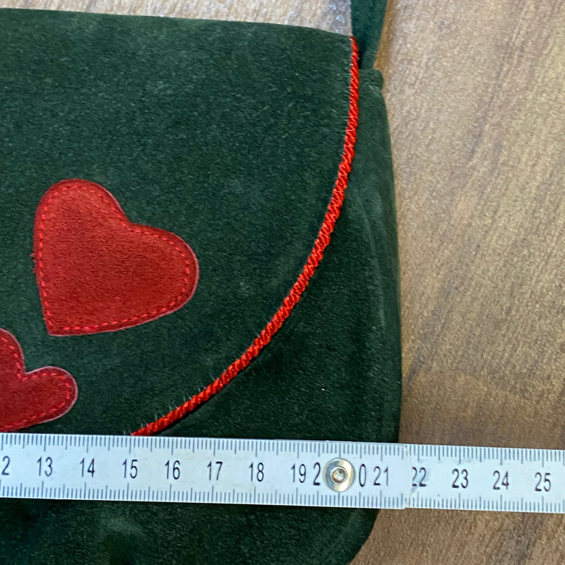 Vintage Dirndltasche Trachten Handtasche dunkelgrün