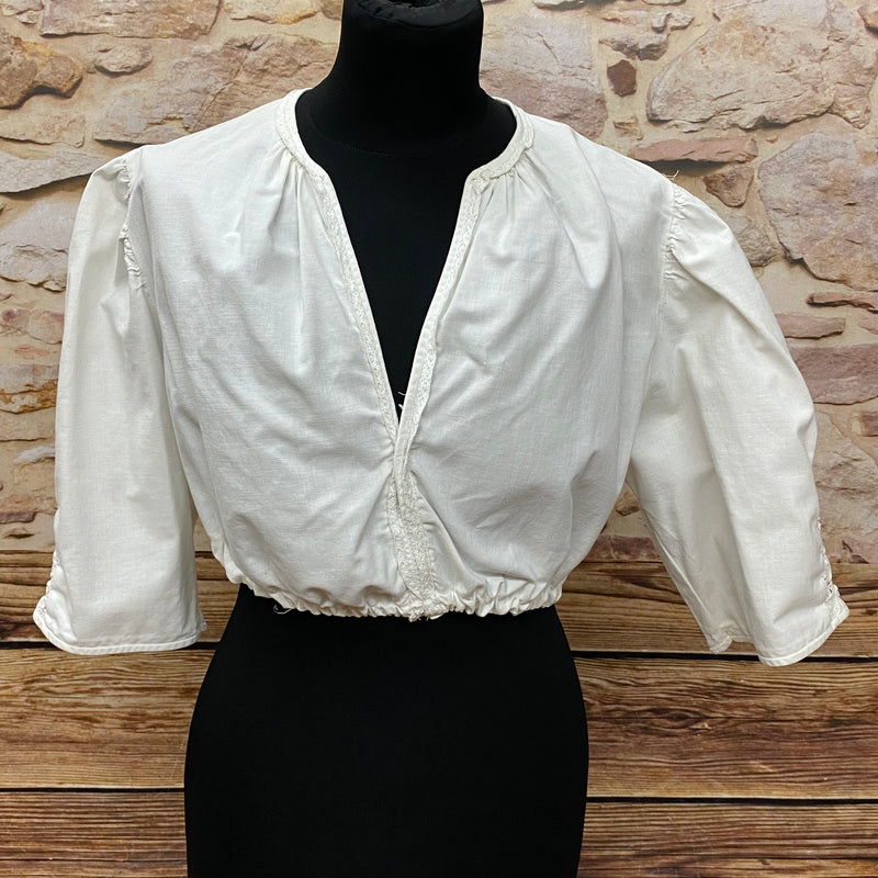 Weisse Dirndlbluse Vintage Gr.46 